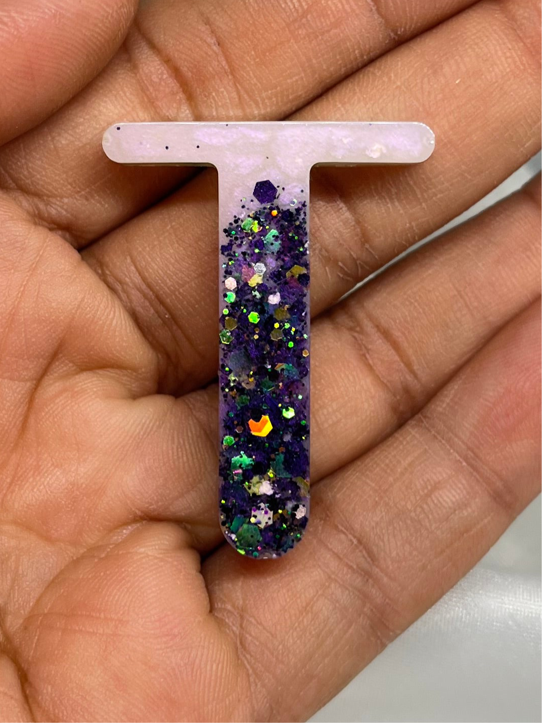 Porte clé Lettre T bling bling