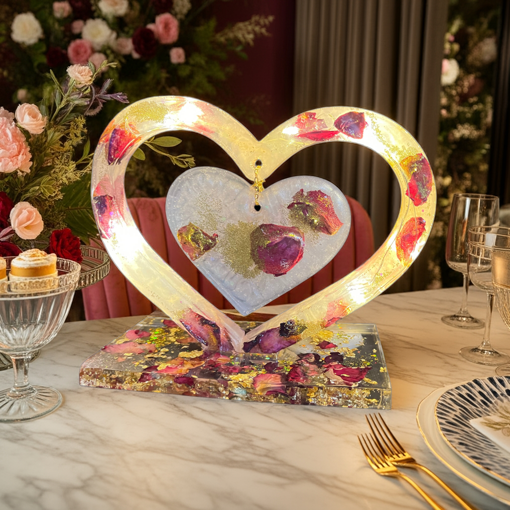 Cœur lumineux personnalisé « Reflet d’amour » -