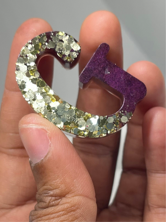 Porte clé lettre G pailletée